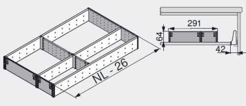 BLUM ZSI.500FI3 Orga Line elosztó 500 nemesacél