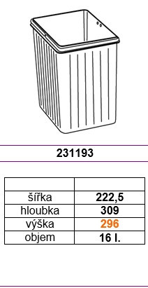 GOLLINUCCI pótkosár Sistema, 16 l