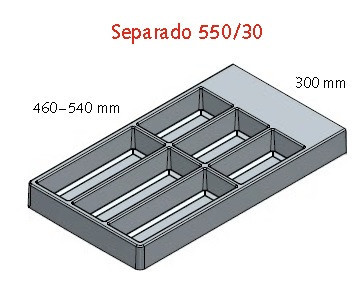 Evőeszköztartó Separado 546x300x2,8 mm antracit