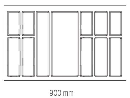 Evőeszköz tartó Classico 90 (822x474mm) fehér